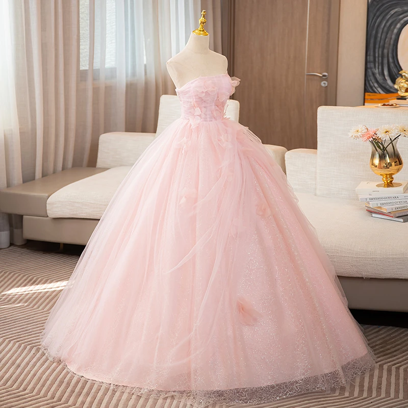 فساتين حفلات بدون حمالات 15 فساتين Quinceanera 2025 فساتين حفلة زهرية حلوة بعمر 15 عامًا لـ Quinceanera حسب الطلب