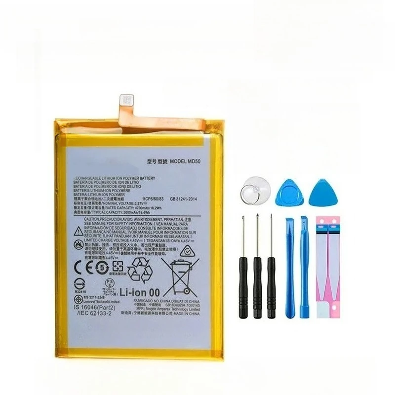 3.87V 5000mAh MD50 Mobile Phone Battery For Motorola For MOTO G Stylus 5G 2021/XT2131/G Stylus 2022 Phone Batteries + Tools
