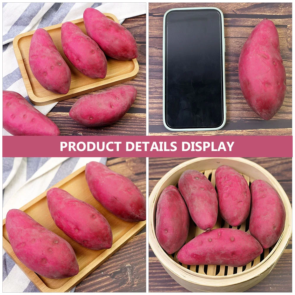 4 Pcs Decor Vegetable Model Fake Foams Sweet Potato Decorations Artificial Potatoes Purple Props Realistic Child