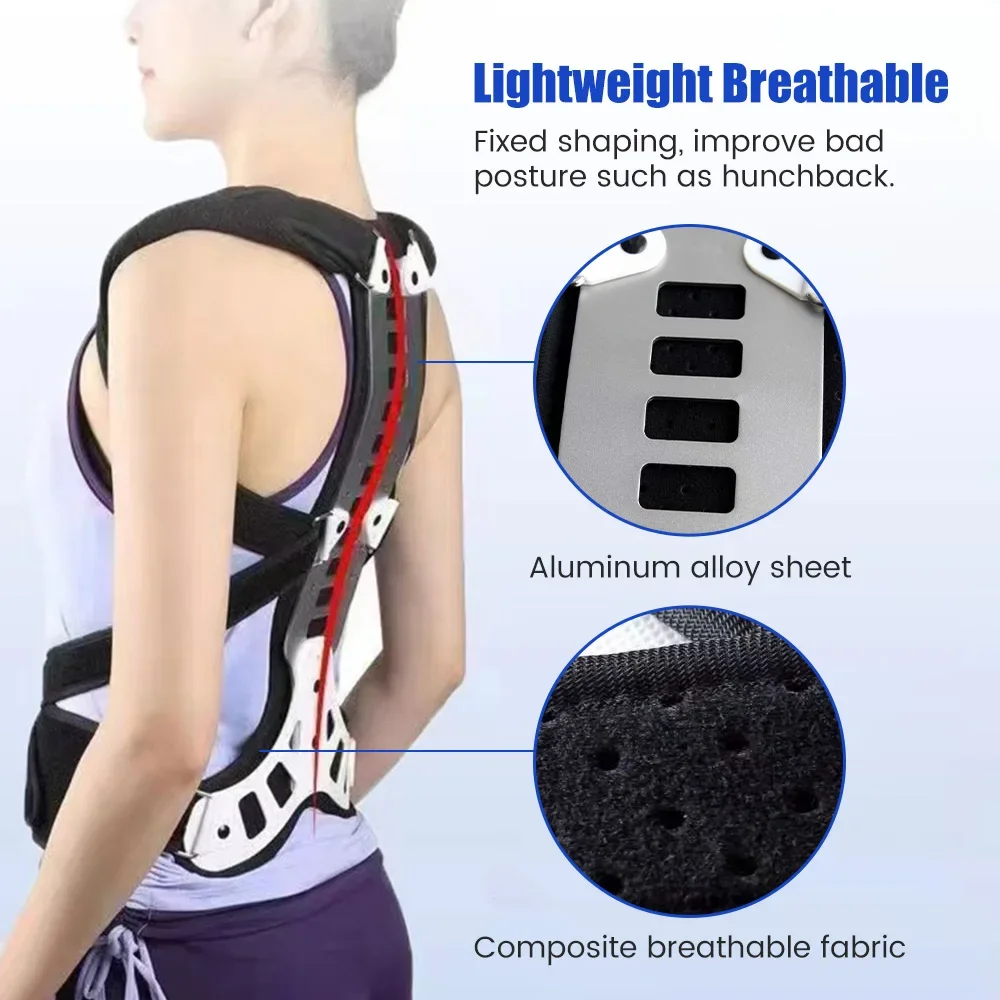 Adjustable Posture Corrector Reinforced Belt Lumbar Column Vest Back Support Strap Shoulder Spine Brace Neck Stretcher Trainer