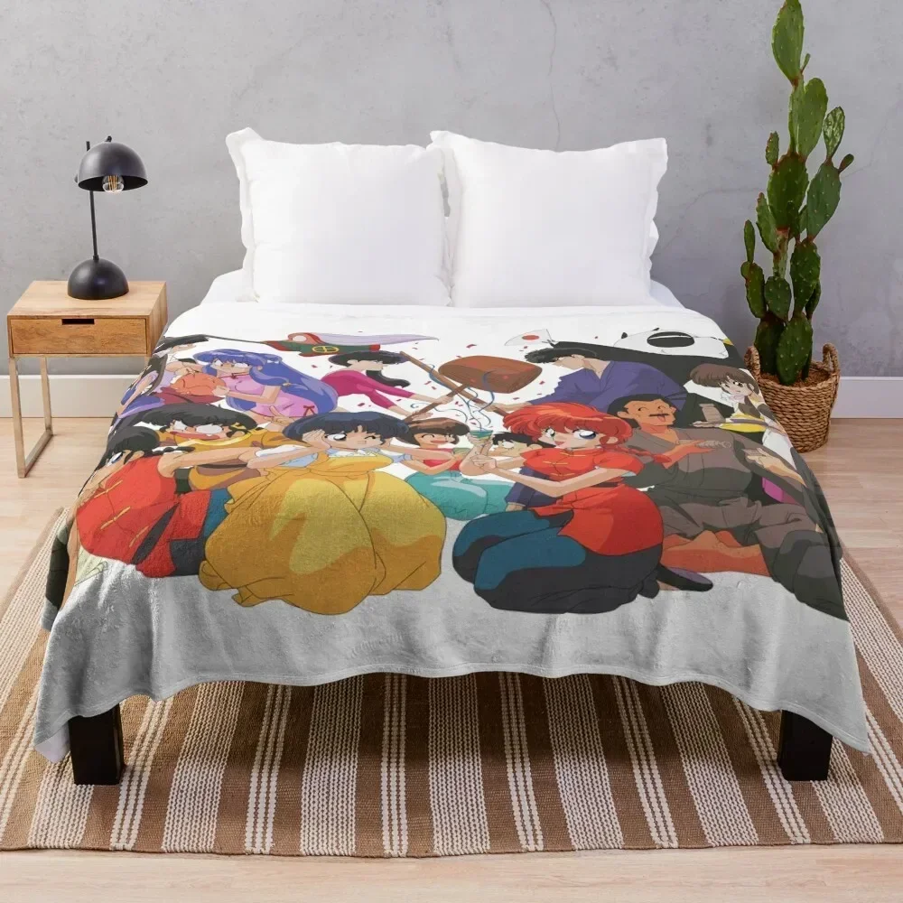 

Ranma Throw Blanket anime Polar Cute Plaid Blankets
