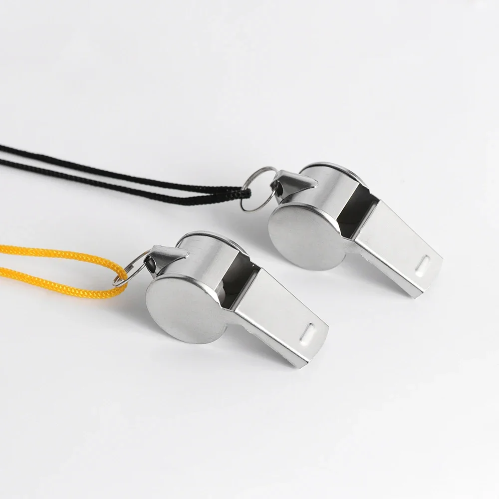 Silbato de Metal para árbitro, silbato de acero inoxidable para deporte, Rugby, fútbol, baloncesto, fiesta de entrenamiento, herramientas de