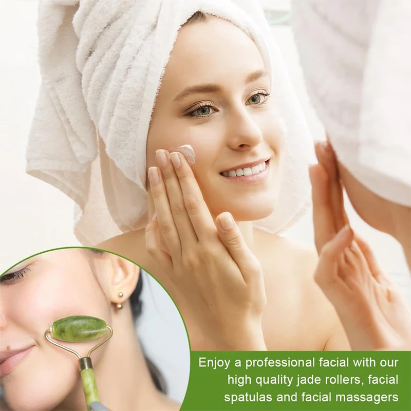 Rodillo de Jade Natural para masaje facial Gua Sha, masajeador facial de acupuntura, tablero Gua Sha, punto de acupuntura, belleza para ojos, cuidado de la piel, masaje de SPA
