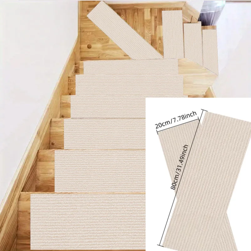 Stair Tread Carpet Mats Self-adhesive Floor Mats Door Mats Step Staircase Non Slip Pads Protection Cover Pads Home Decor