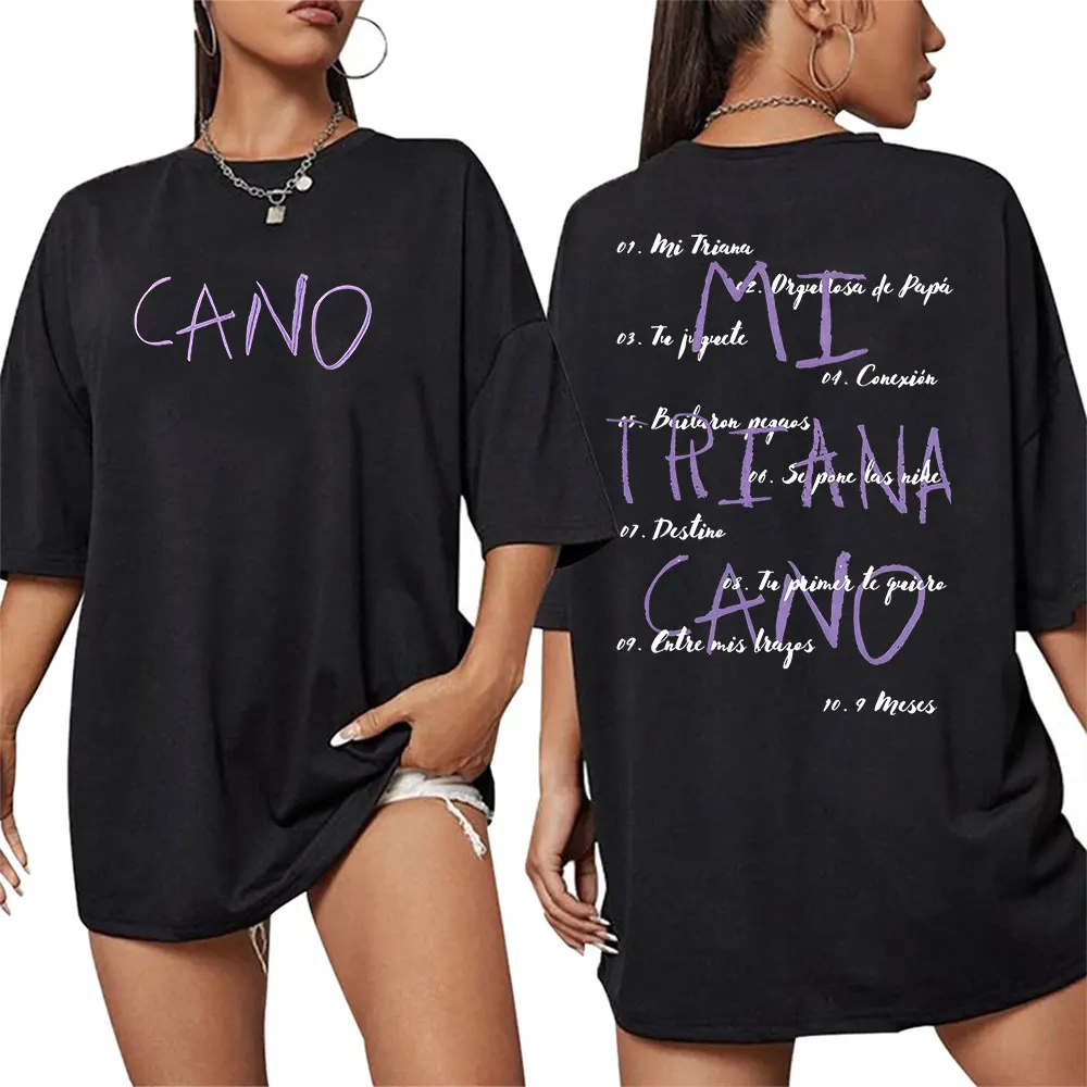 

Футболки Cano Mi Triana 2025 Tour Album, мужские и женские винтажные хлопковые футболки с короткими рукавами в стиле Харадзюку, повседневная модная одежда, футболка