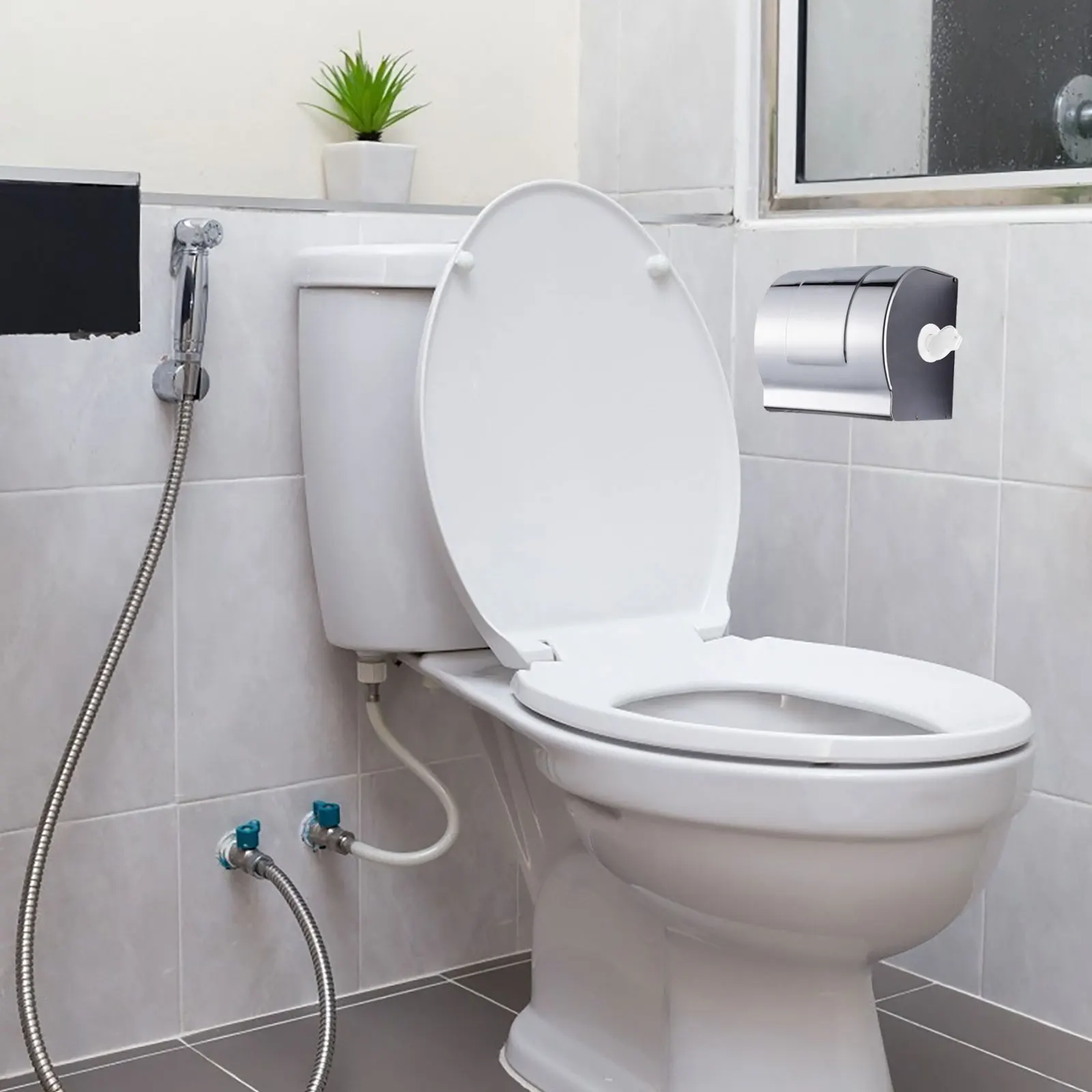 

Universal Towel Dispenser Set Toilet Tissue Holder Accessory Replacement Bathroom Large Roll Design Triangular Lock