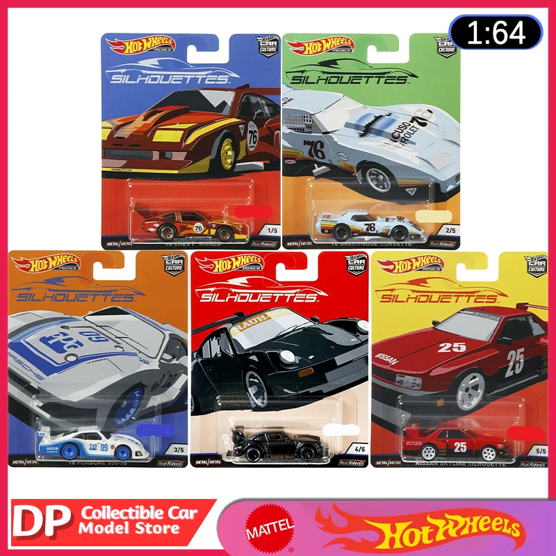 

2019 Hot Wheels Car Culture Premium Silhouettes Set Chevy Corvette RWB Porsche Collectible 1:64 Vehicle Model Cars
