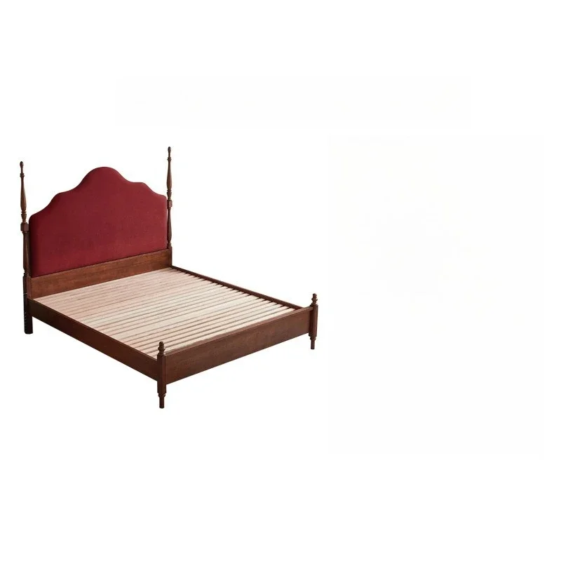 

Vintage, old Paris, solid wood bed 1.8 meters, master bedroom, double bed, black, American