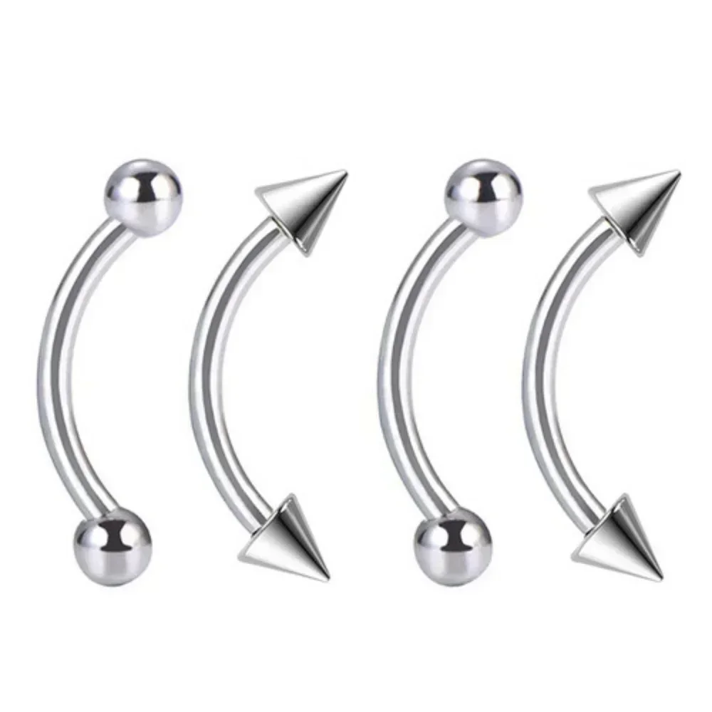 10/20Pcs 16G 1.2mm Steel Curved Barbell Eyebrow  Piercing 6-14mm Bar Set 3mm Ball Ear Piercing