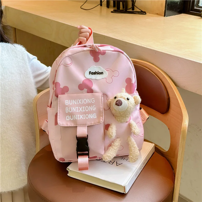 Kindergarten Foreign Style Baby Cartoon Bear Backpack 2023 Outgoing Light Children's Backpack