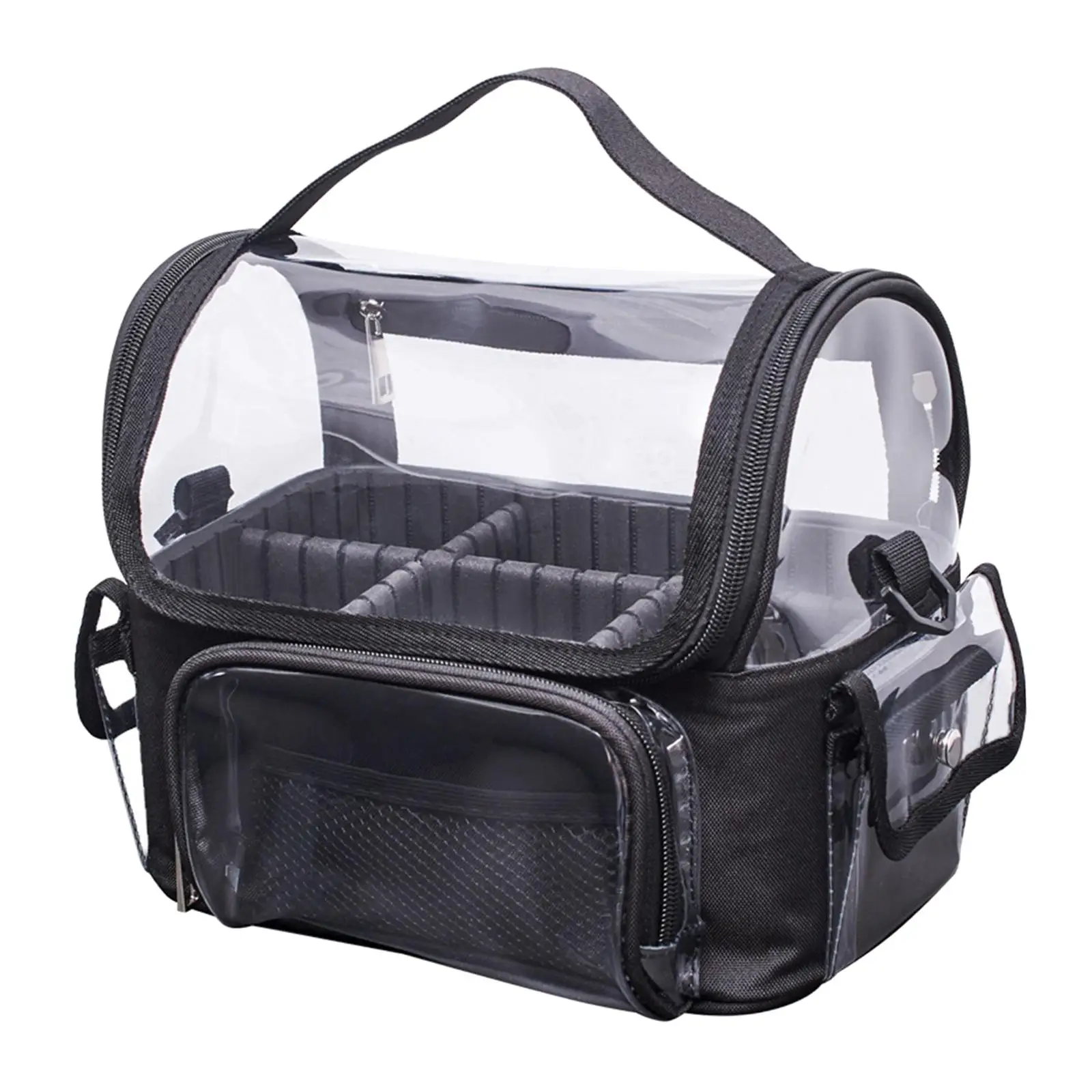 Trousse de toilette de voyage transparente pour filles, trousse de maquillage cosmétique avec synchronisation, trousse de maquillage avec poignée,