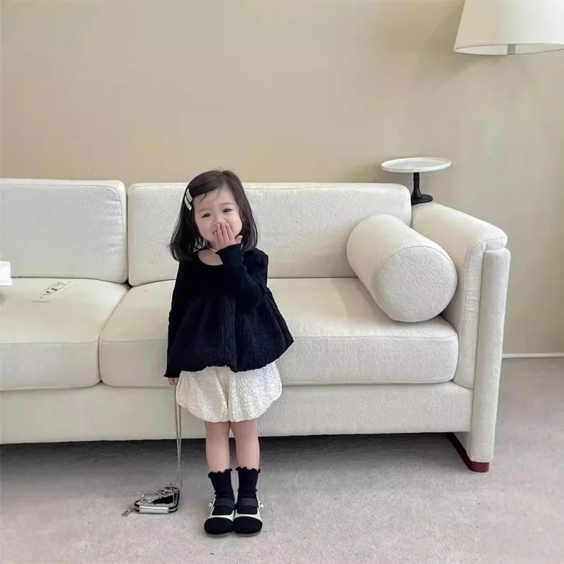 

Girls' Autumn Outfit New Children's Top Doll Shirt Stylish Bloomers Pants Spring and Autumn Two-Piece Set