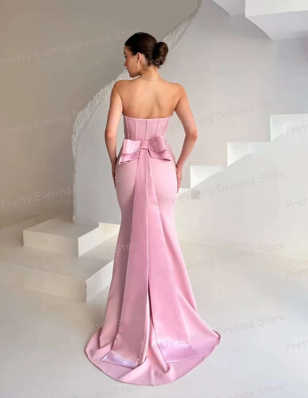 Proste sukienki wieczorowe z falbankami, syrenka, bez rękawów, suknie balowe, szyte na miarę, modne Vestidos De Novia فساتين سهرة