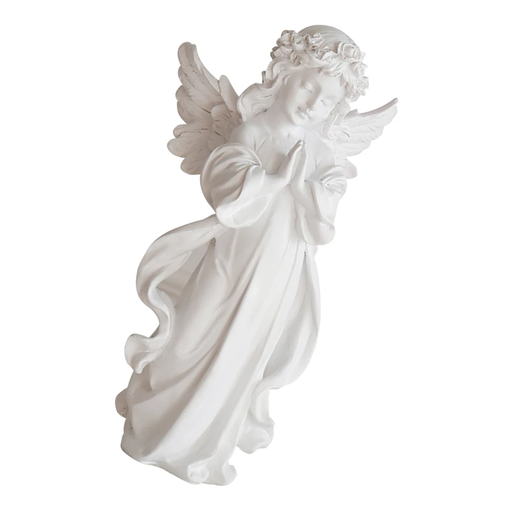 

Prayer Angel Girl Statue Resin Home Decor Elegant Desktop Ornament Portable Lightweight White Color May Vary Angel Girl Statue