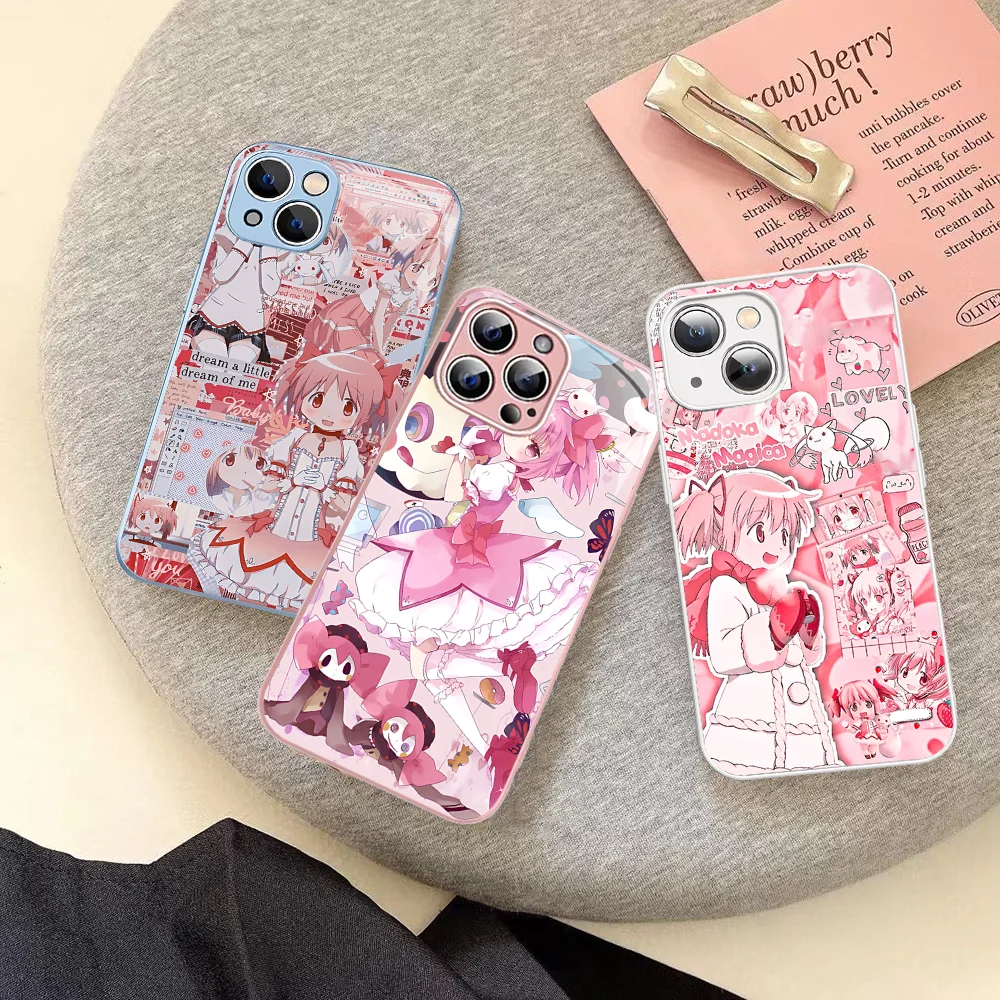 Magi Madoka Magica Phone Case Tempered Glass For Iphone 14 13 12 11 Pro Mini XS MAX 14Plus X XS XR Cover