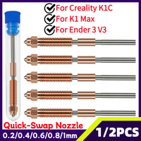 K1C Nozzle Unicorn Quick-Swap Ender 3 V3 Nozzle For Creality K1C/Ender 3 V3/Ender 3 V3 K1C K1 Max 3D Printer 0.2/0.4/0.6/0.8/1mm