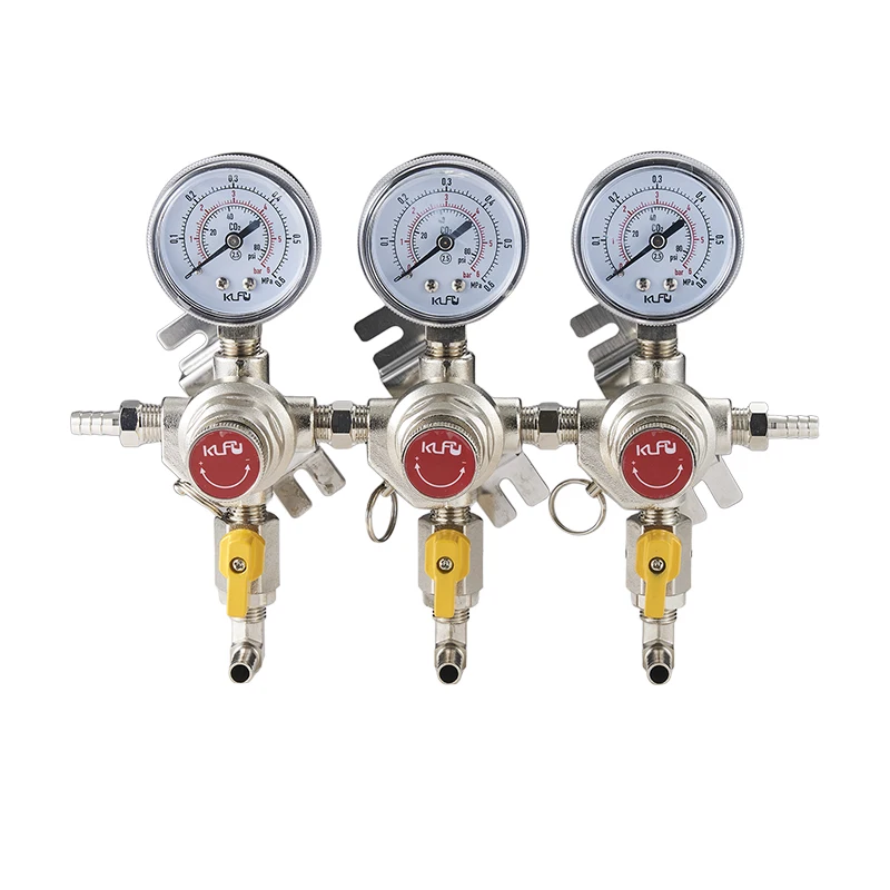 LanYuXuanWholesale Low Pressure Triple Gauge Chrome Beer Regulator Wall Mount Secondary Pressure Regulators