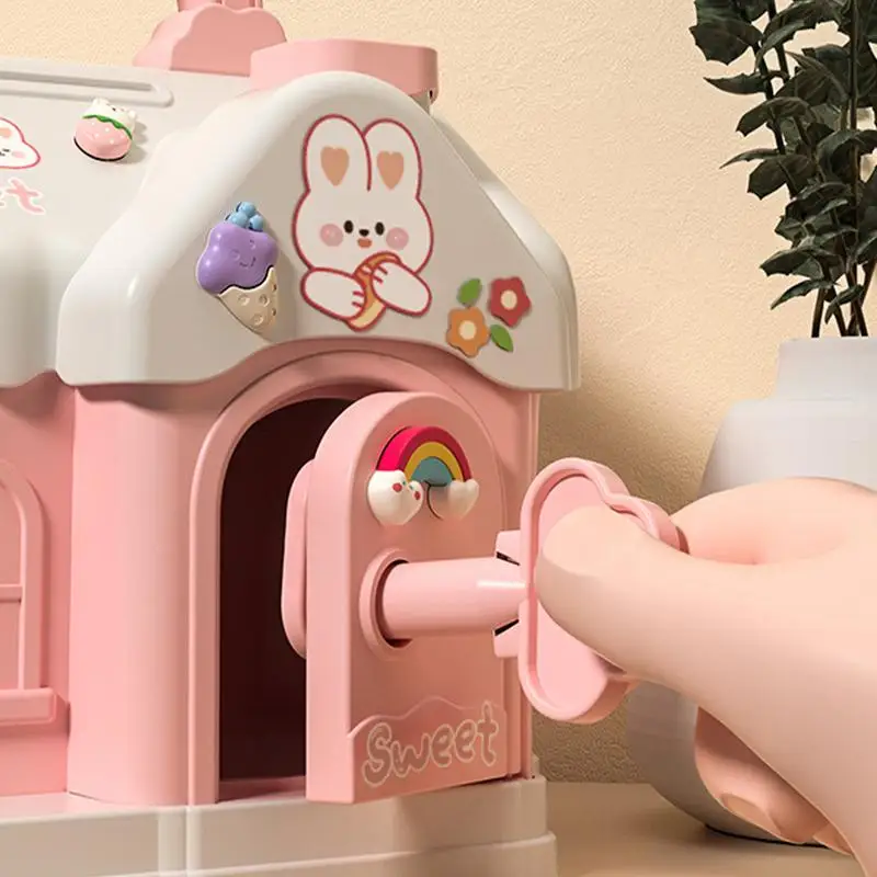 Atm Bank For Kids House-Shaped Fun Gift Safe Bank Toy Safe Coin Banks Money Saving Box For Kids durable Birthday Gifts For Kids