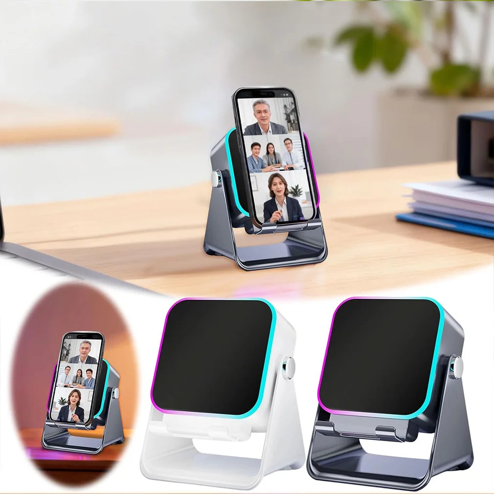 Foldable Phone Holder Stand Wireless Bluetooth Induction Speaker Stereo Sound Bracket Speakers For Home Office Travel Wholesale