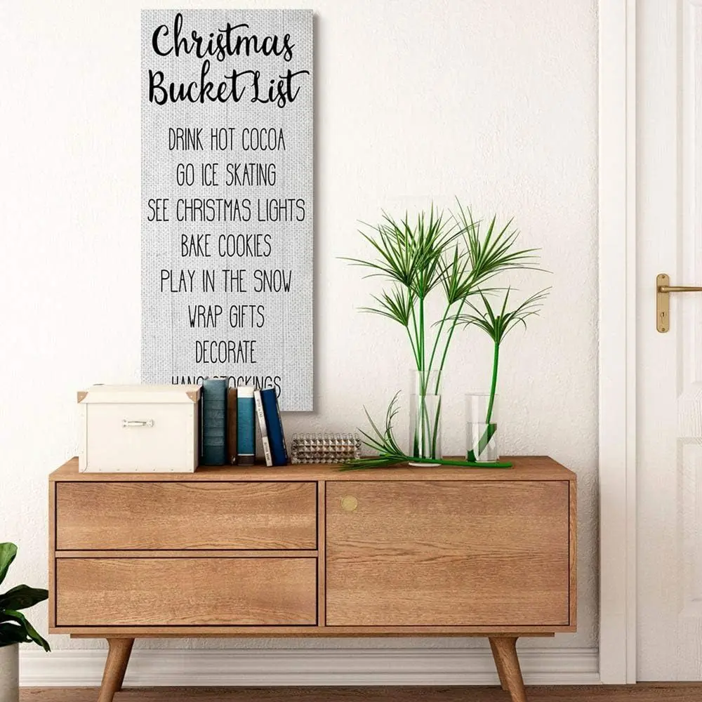 أهداف عطلة الشتاء: علامة قائمة دلو عيد الميلاد الريفية