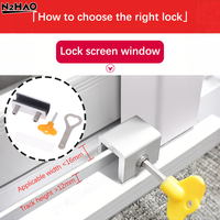 1PC Child Protection Baby Safety Adjustable Sliding Window Locks Stop Aluminum Alloy Security Lock With Keys Safety Window Lock