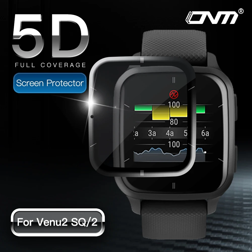 5D ป้องกันฟิล์มสำหรับ Garmin Venu SQ 2แบบเต็มหน้าจอ HD สำหรับ Venu SQ2เพลงสมาร์ทวอท์ชอุปกรณ์เสริมไม่รวมแก้ว