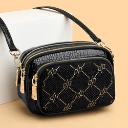Fashion Trend Women's Shoulder Bags Luxury With Diamond Famous Girl's Crossbody Bag High Quality Soft Leather Women Handbag Sac