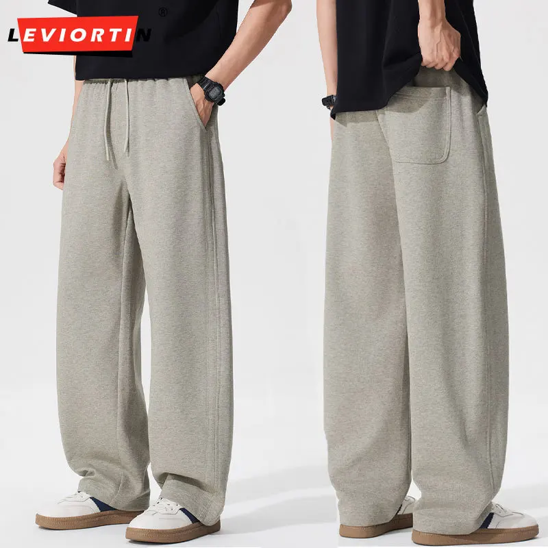 Mens Baggy Straight Pants 2026 Trendy Brand All-Match Breathable Straight Leg Sports Trousers Spring Autumn  Sports Sweatpants