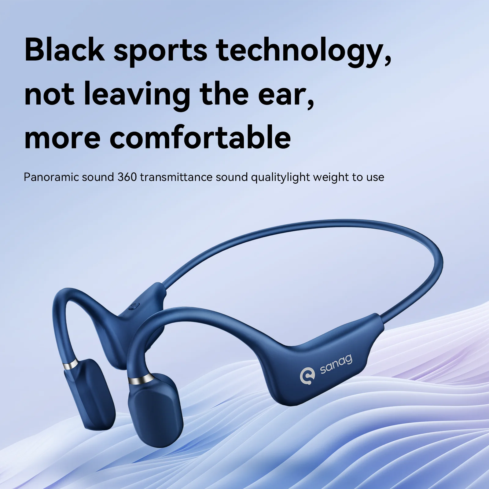 Sanag A5X Thật Dẫn Truyền Xương Tai Nghe Chụp Tai Mở Tai Bluetooth Không Dây Thể Thao Tai Nghe Tai Nghe Chống Thấm Nước 3D Âm Thanh Stereo