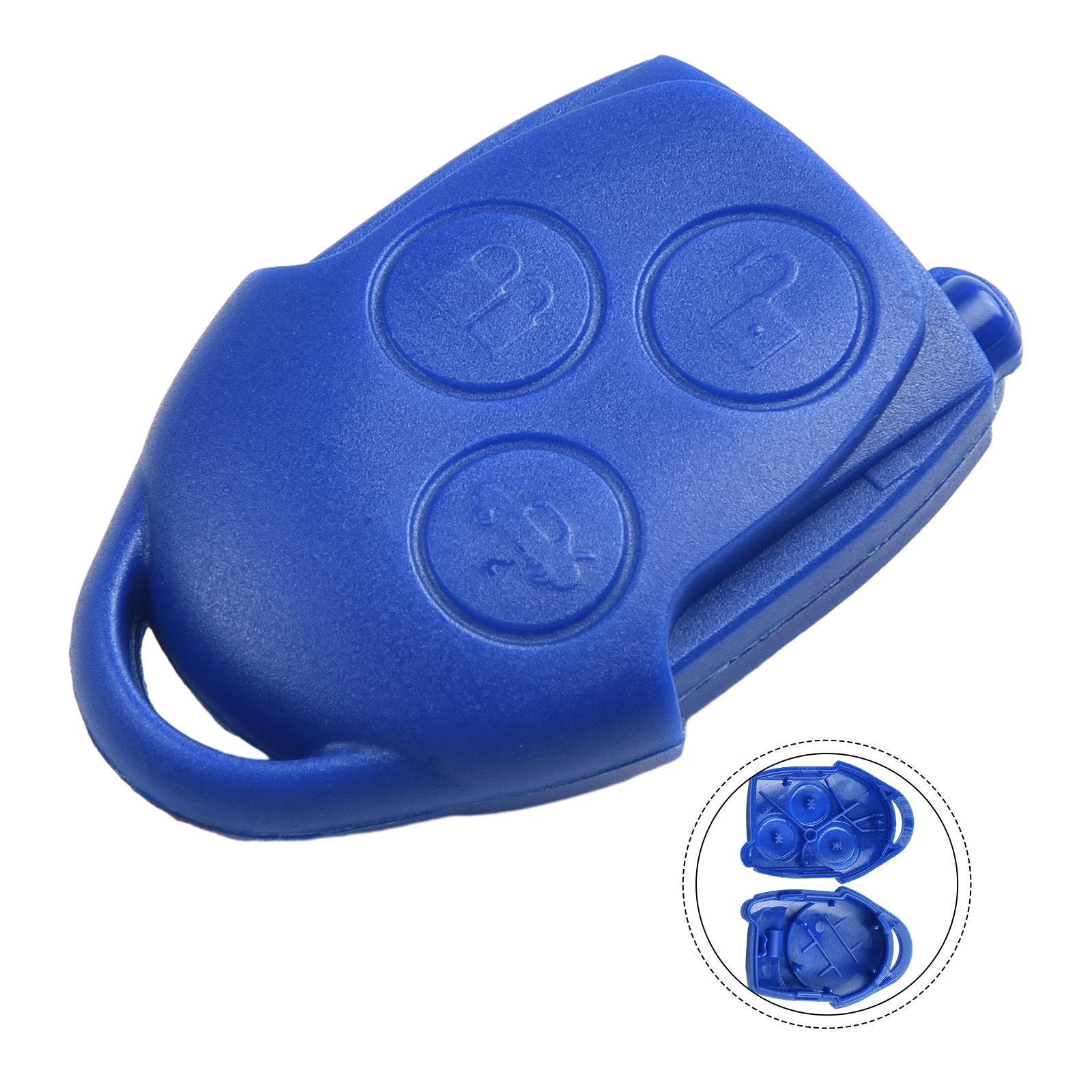 3-Button Shell chave remota, acessórios do carro modificado, caso FOB chave, controle ABS azul, interruptor tampa para Ford Focus, trânsito