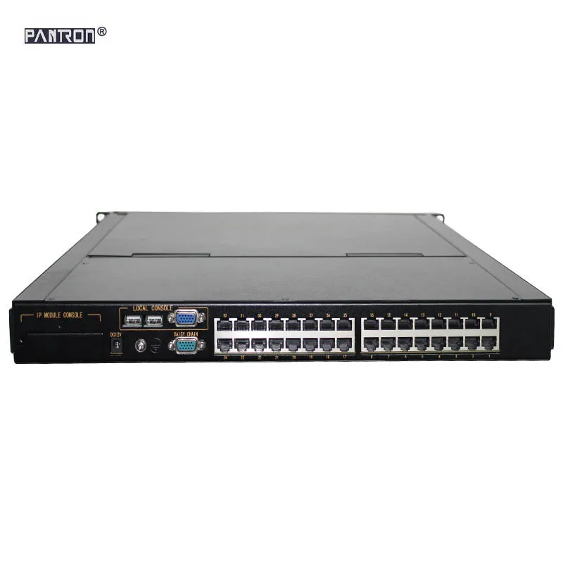 Sakelar KVM LED 17 Inci Dudukan Rak 1U Port/16Port/32Port CAT5/CAT6 UTP 8Port/16Port