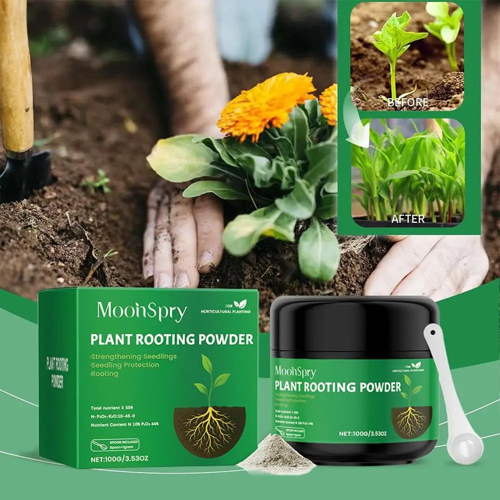 Polvo de Enraizamiento de Plantas de 100g, Hormona de Enraizamiento Rápido para Esquejes, Trasplantes, Hidroponía, Promueve el Crecimiento de Raíces