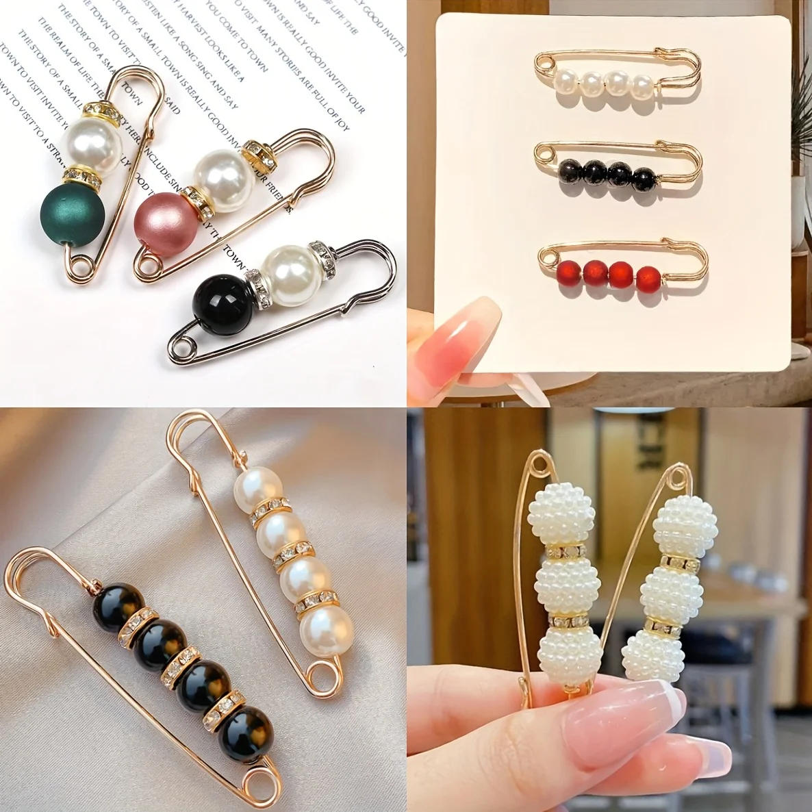 15 Pieces/Set Of Fashionable Pin Brooches, Anti-exposure, Adjustable Waist Size, Practical And Elegant Jewelry