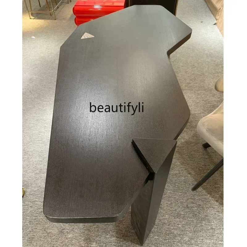 

ss7486 Medieval simple modern solid wood desk creative special-shaped irregular office computer desk desk New Light Luxury