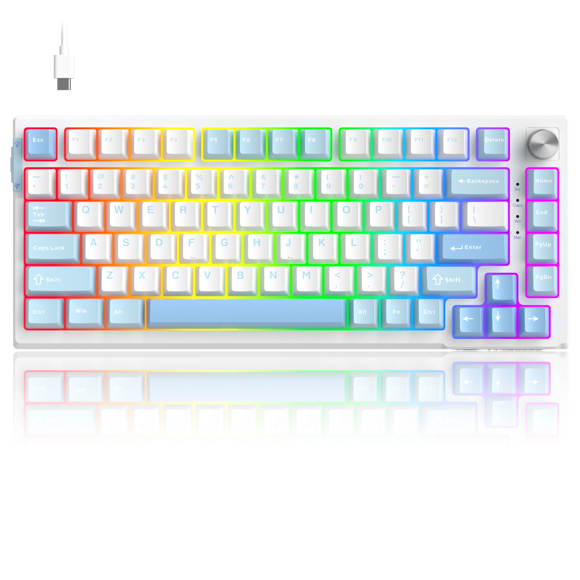 

MageGee SKY81 Wired Hot-Swap Gaming Gasket Mechanical Keyboard 75% Layout RGB Backlit Customized PBT Cap for Mac Win