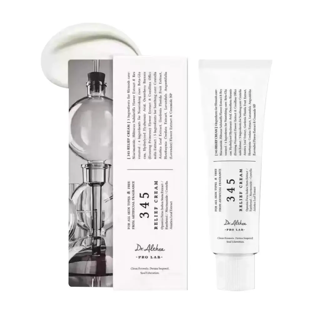 345 Relief Cream Moisturizer For Soothing Recovery Face Cream Tea Tree Leaf Water Niacinamide Korean Skincare for All Skin Type
