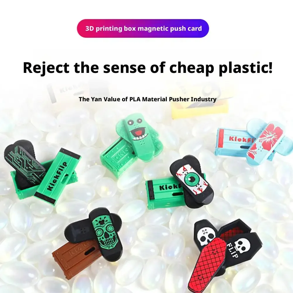 Mini Fingerboard 3D Printed Pocket-Sized Fingertips Surfboard Magnetic Mini Fingerboard for Men Women Boys Girls Youth Teens