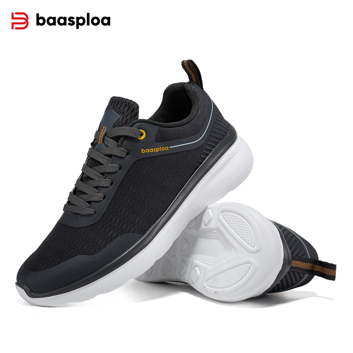 Baasploa Men Running Shoes New Mesh Breathable Sport Shoes Men Lightweight Comfort Casual Sneakers Male Antiskid Outdoor