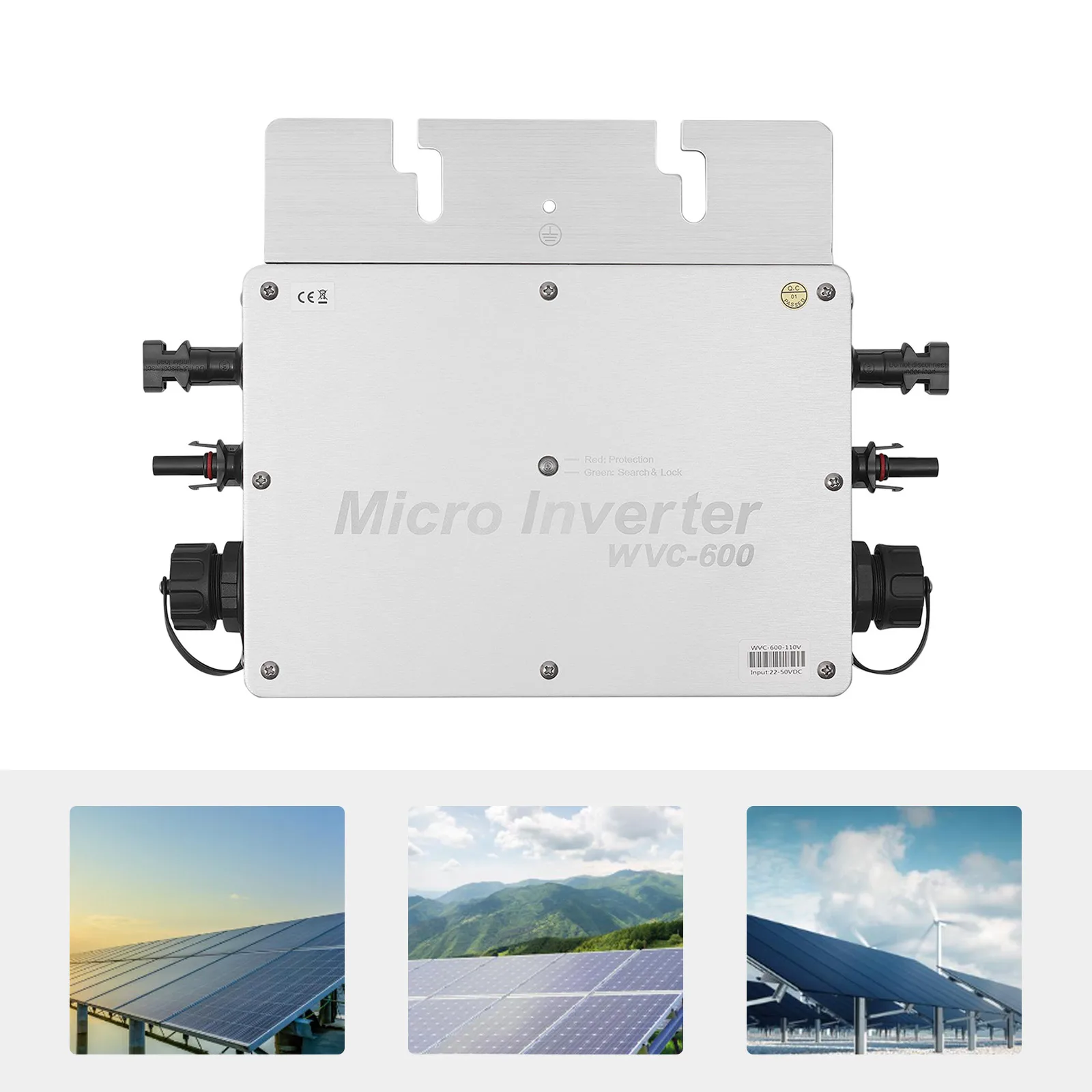 Wodoodporny falownik solarny MPPT o mocy 600 W. Mikroinwerter DC na AC (600 W)