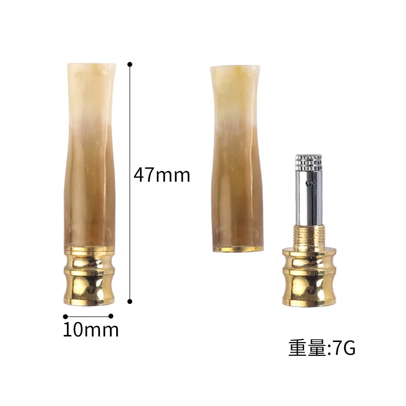 حامل سجائر صغير محمول ميكروفيلتر ، قرون الياك الطبيعية ، أنابيب تبغ صحية قابلة لإعادة الاستخدام ، هدايا للرجال ، 6 way, 8 way #5