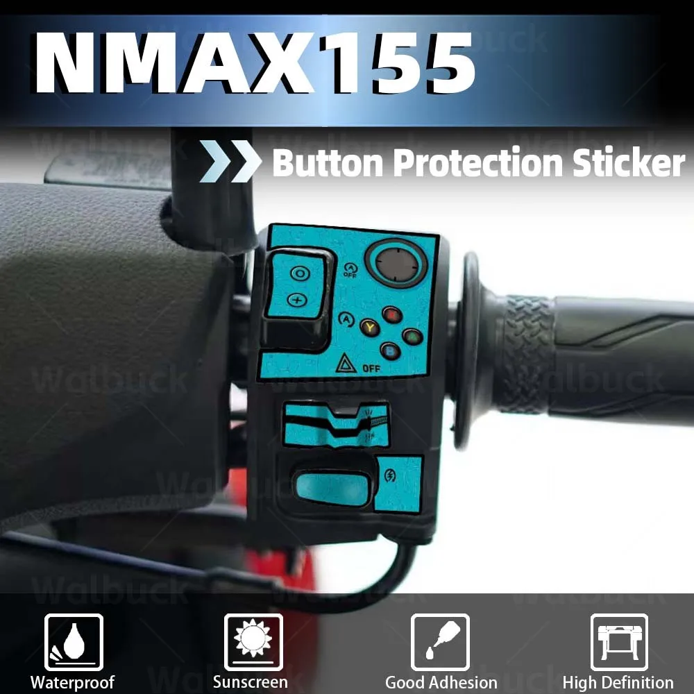 Para 2025 nmax 155 nmax155 botão da motocicleta interruptor adesivo decorativo scooter guiador interruptor de controle pvc decalque à prova dwaterproof água