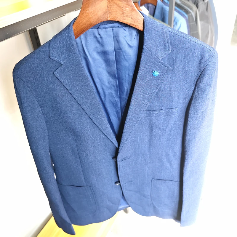 

Casual Single-Breasted Men's Suit Spring Commuter Busin Faion Urban Youth Long Sve Stand Fit Polyester