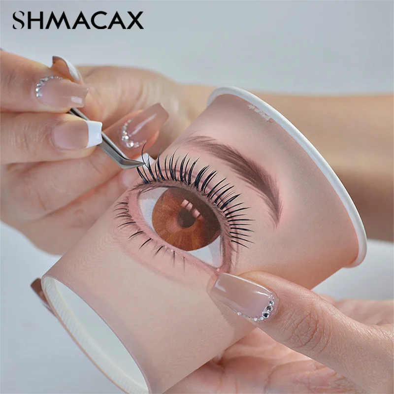 5Pcs Beauty Eyelash Practice Paper Cup Eyelash Extension Practice Beginner Lashes Training Disposable Paper Cups Multifunction