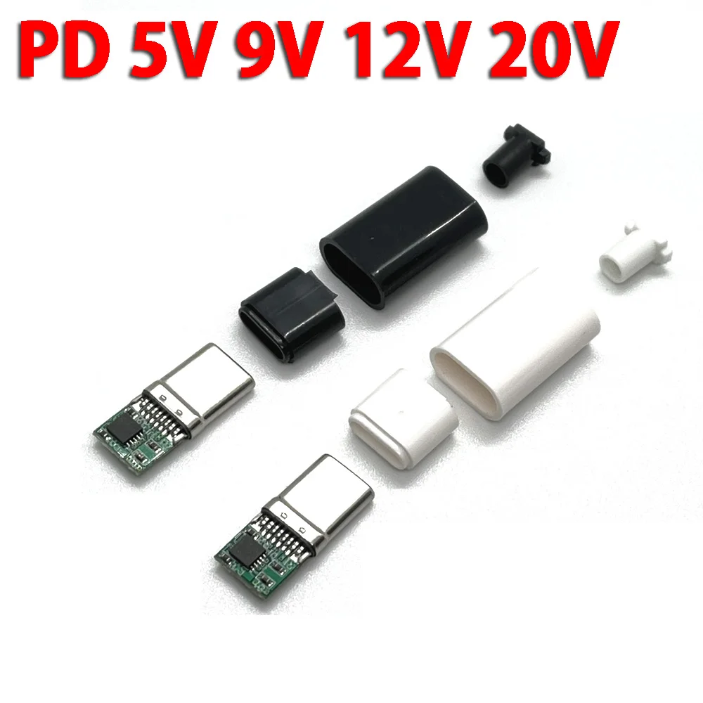 16Pin PD/QC szybkie ładowanie PD 5V 9V 12V 15V 20V moduł wabika PD 2 3.0 DC wyzwalacz kabel USB type-c męski wtyk QC4 złącze do ładowania