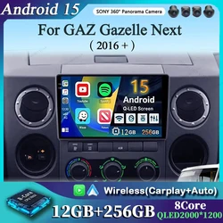 Android 15 Car Radio Multimedia Video Player For GAZ Gazelle Next 2016+ 2 Din Navigation GPS Carplay Autoradio Stereo WIFI 4G BT