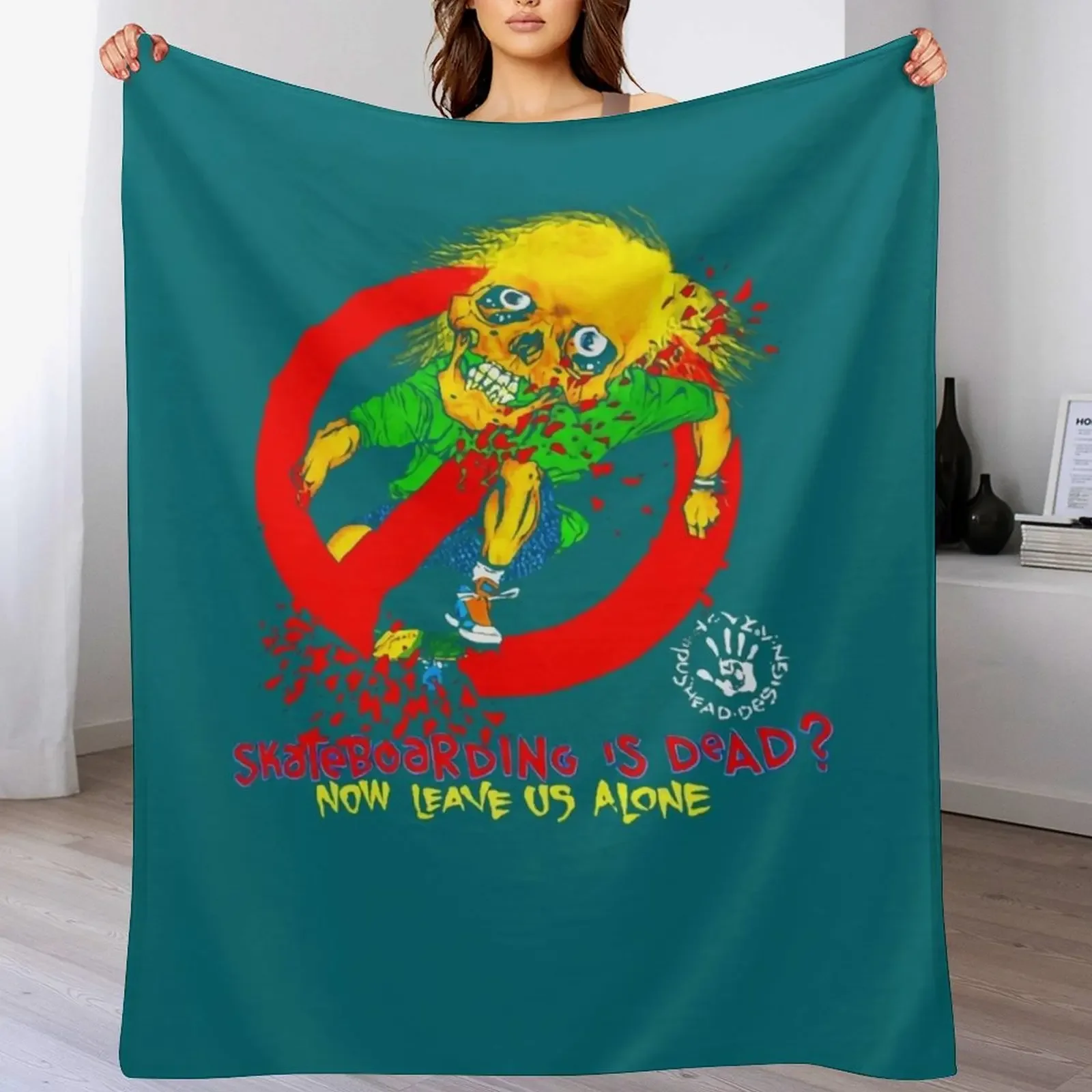 1989 MANIAC Vintage Skateboarding Is Dead Now Leave Us Alone Throw Blanket Cozy Warm Blanket for Bed Room Decor