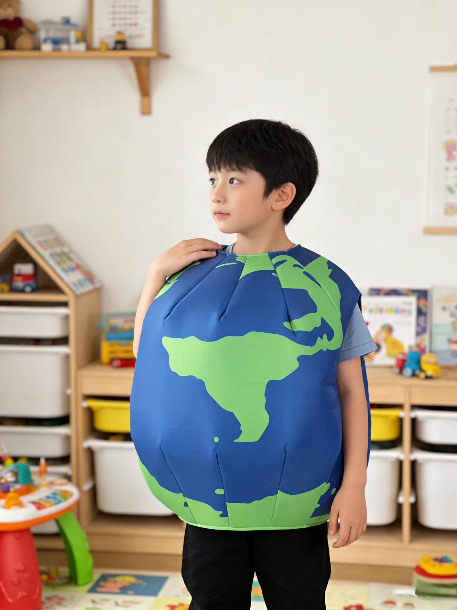 

Boys' Sleeveless Round-Shaped Costume Jumpsuit, Globe-Shaped Personalized Performance Outfit, Halloween, Christmas, Carnival, and Various Holiday Quirky Stage Performance Costumes