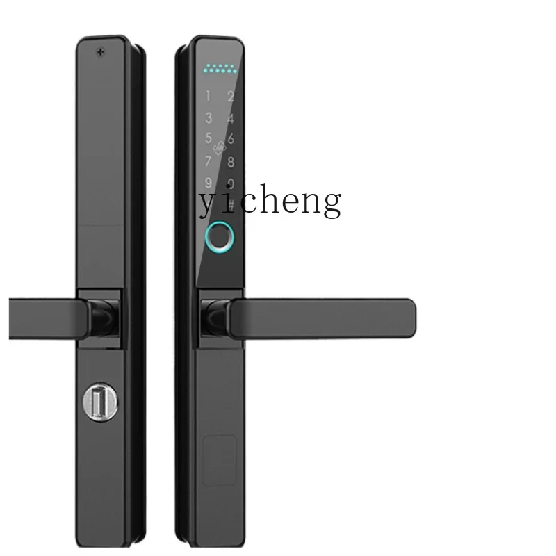 ZC Aluminium Alloy Door Fingerprint Lock Glass Sliding Sliding Gate Wooden Door Password Smart Lock