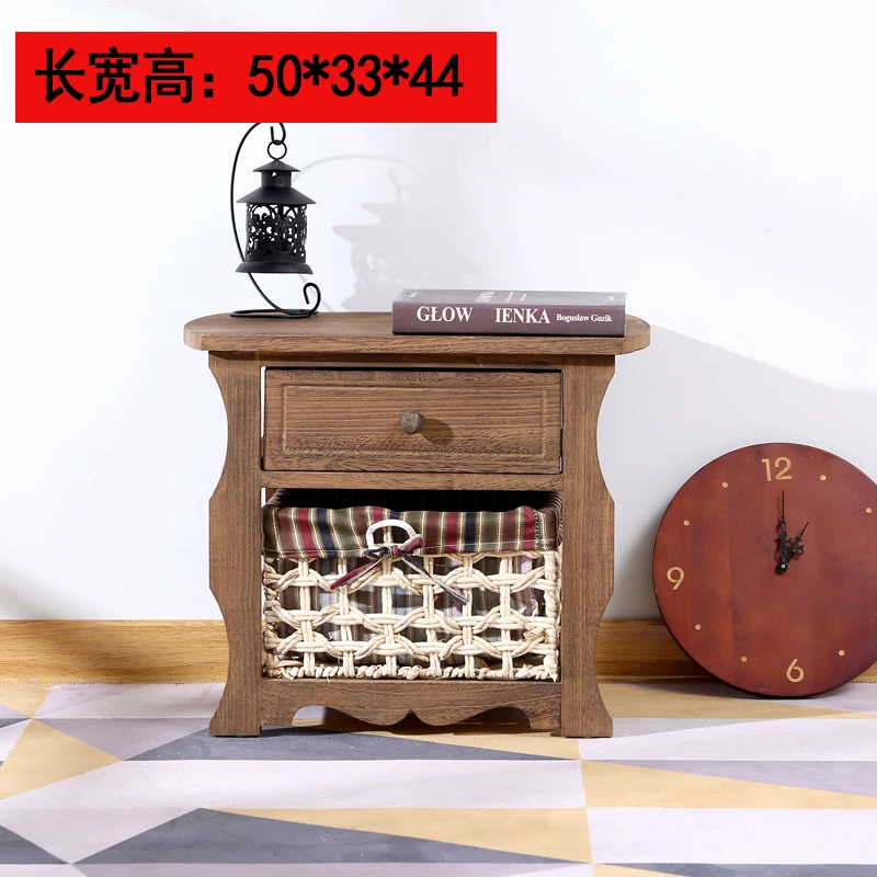 

Pastoral style TV cabinet modern simple cabinet small apartment mini solid wood living room retro storage bucket cabinet