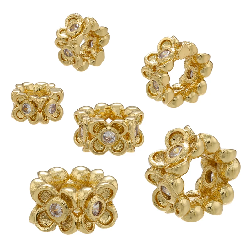 ZHUKOU 6/8mm beads for jewelry making three-dimensional petal bead for bracelets women bracelets jewellery making supplies VZ284